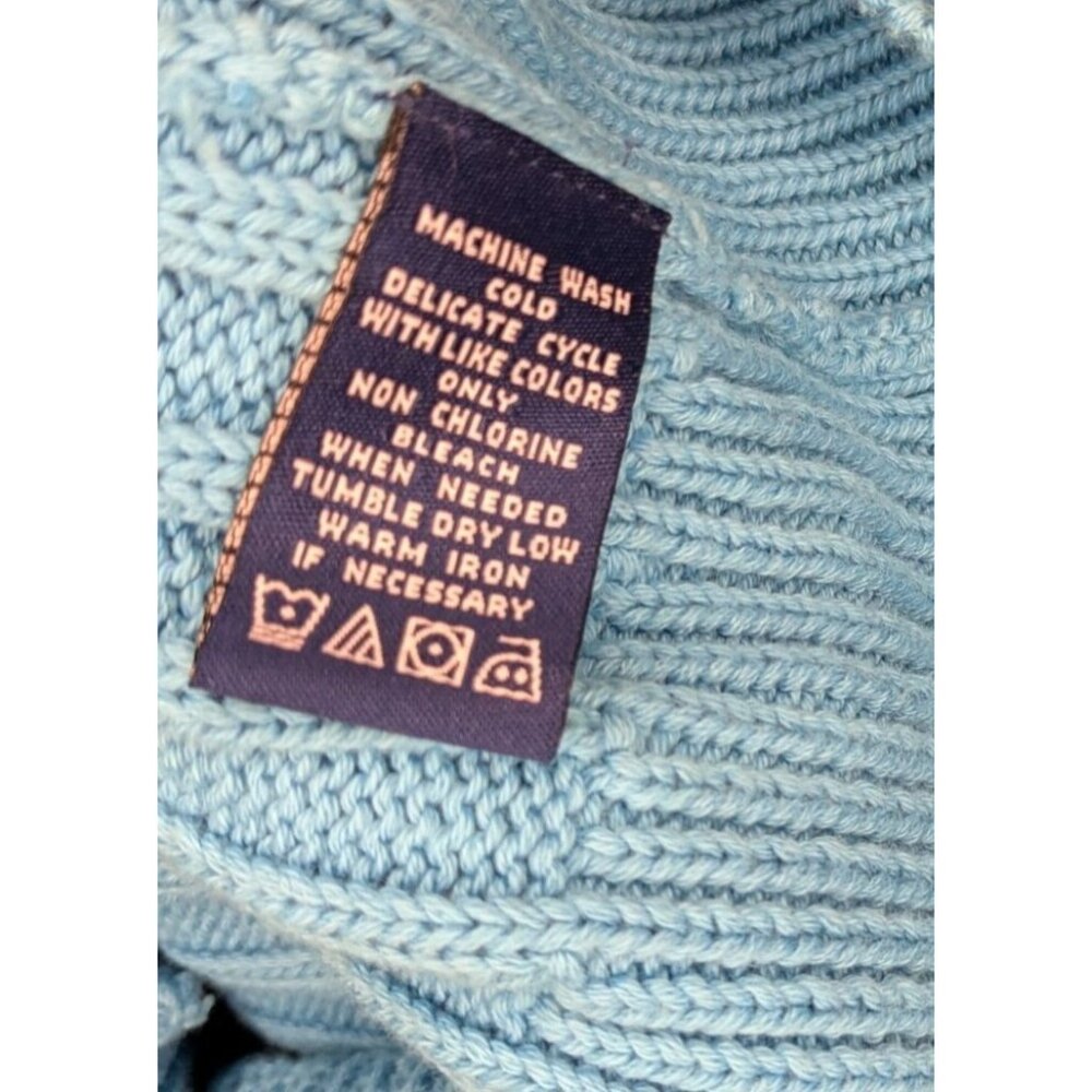 Evan-Picone Women's Blue Cable Knit Button-Up Cardigan Sweater XL - Picture 4 of 14